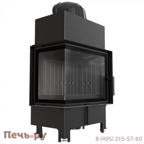 Каминная топка Kratki Pro Floki L/P/BS черная футеровка фото 5