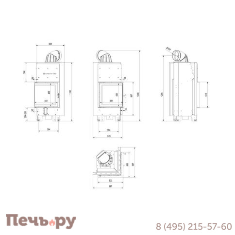 Каминная топка Kratki Pro MBN/L/BS фото 6