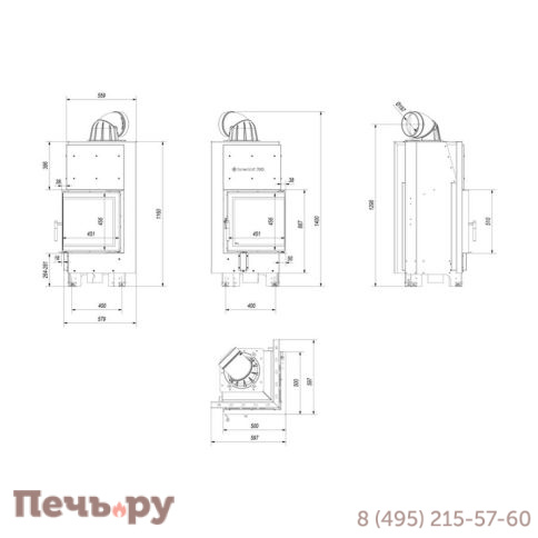 Каминная топка Kratki Pro MBN/P/BS фото 6