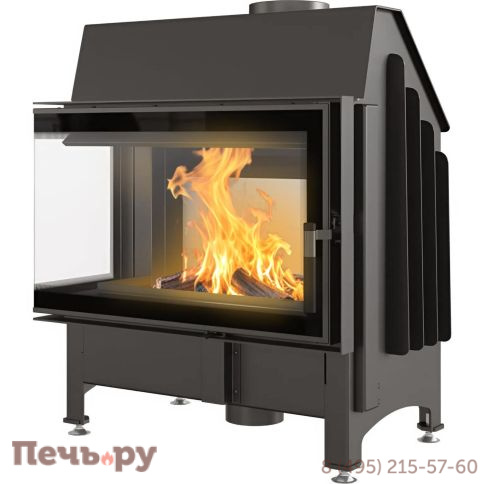 Каминная топка Kratki Zibi/L/BS/Deco, угловое стекло слева фото