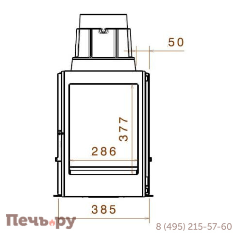 Каминная топка Liseo Castiron LCI 7 GDF Cl, с шибером фото 2