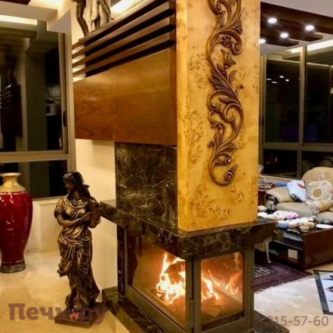 Каминная топка Liseo Castiron LCI 7 GDFS с подводом внешнего воздуха фото 4