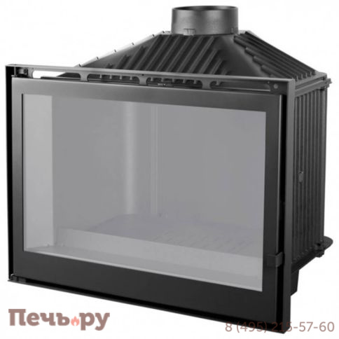 Каминная топка Liseo Castiron LCI 76 GF BG черное стекло фото