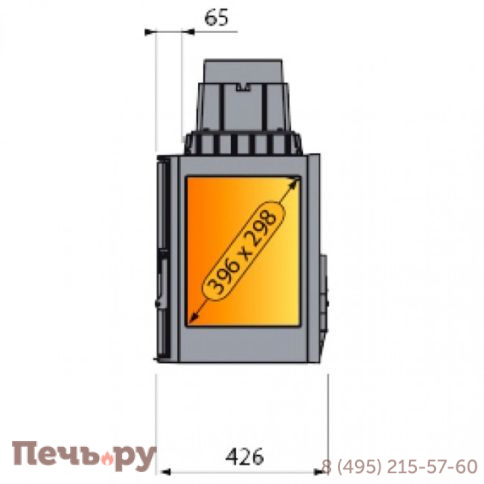 Каминная топка Liseo Castiron LCI 9 GF BG черное стекло фото 2