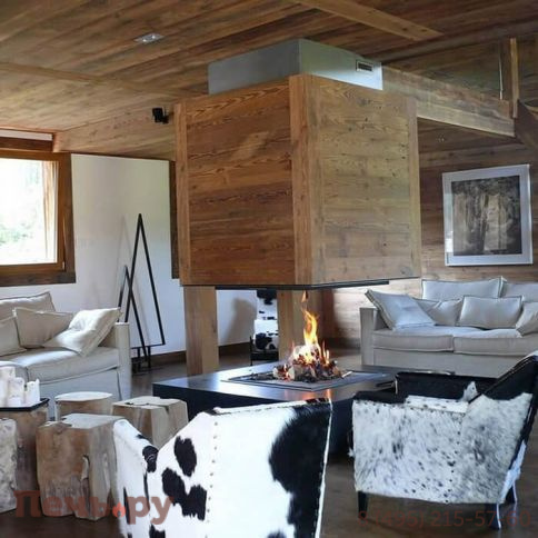 Каминная топка Totem Suspendu 4 Faces 800 (подвесная; c основанием) фото 4