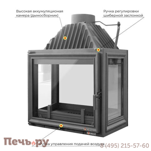 Каминная топка Везувий Everest A16 HP фото 2