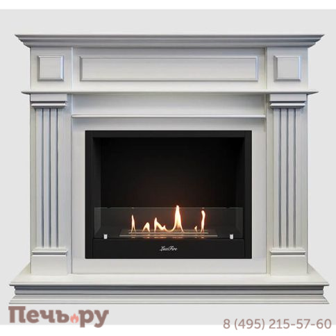 Каминный портал Lux Fire МДФ Амелия 1260 с биокамином Фаер Бокс 1 - 33 (белый) фото