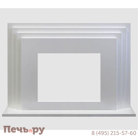 Каминный портал Lux Fire МДФ Амстердам 1230 с биокамином  Фаер Бокс 2-30 (белый) фото 2