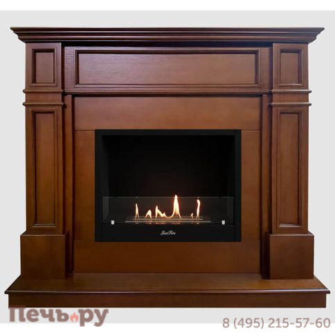 Каминный портал Lux Fire МДФ Бордо 1250 с биокамином  Фаер Бокс 1-30 (темный орех) фото