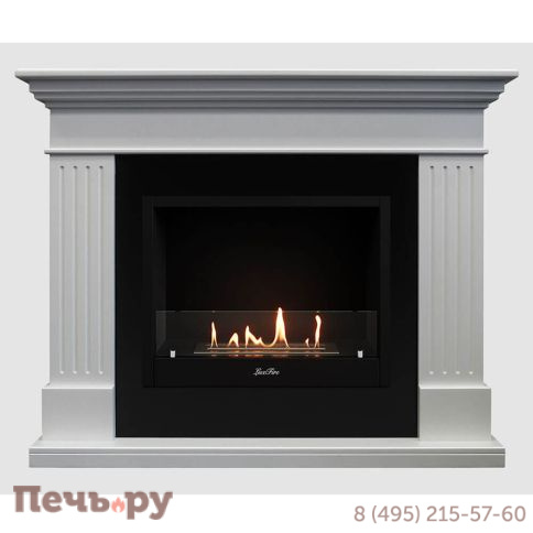 Каминный портал Lux Fire МДФ Турин 1350 с биокамином  Фаер Бокс 1 - 33 фото