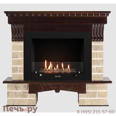 Каминный портал Lux Fire МДФ WS 1210-30 с биокамином Фаер Бокс 3-30 фото