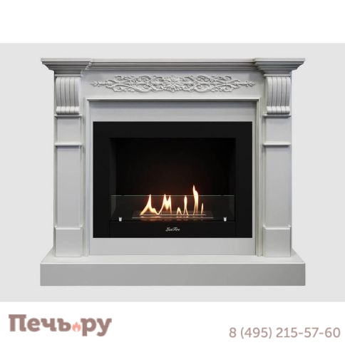 Каминный портал МДФ Lux Fire Марко Люкс 1100 с биокамином Фаер Бокс 2-30 фото