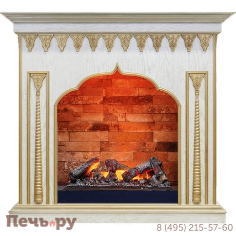 Каминокомплект Dimplex Opti-Myst Abu-Dabi - Белый дуб, патина золото с очагом Cassette 600 NH фото