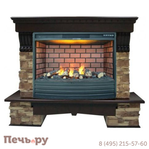 Каминокомплект InterFlame Exter / Экстер Альпина с очагом Triumph 33 3D фото