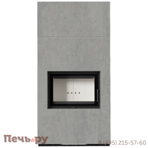 Каминокомплект Kratki Pro Floki в облицовке Cemento Grigio Bocciardata фото