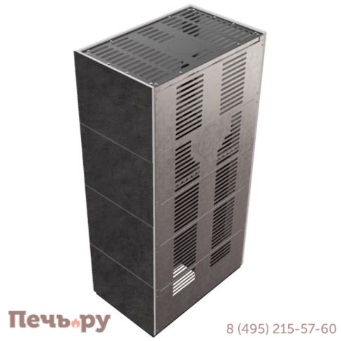 Каминокомплект Kratki Pro Floki в облицовке Fokos Grafite,  угловое стекло слева фото 5