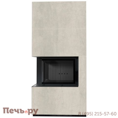 Каминокомплект Kratki Pro Floki в облицовке Naturali Pietra di Savoia Perla Bocciardata, угловое стекло слева фото 4