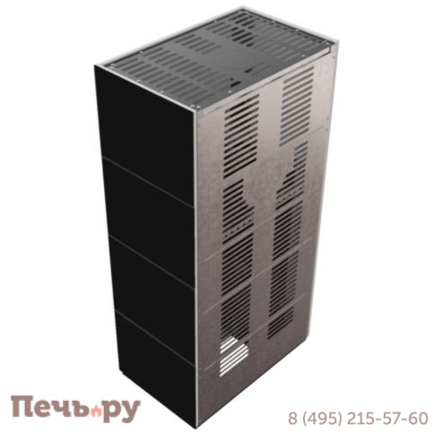 Каминокомплект Kratki Pro Floki в облицовке Nero Assoluto, угловое стекло слева фото 6