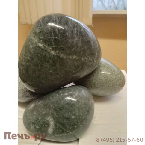 Камни для бани Bas Жадеит Хакасия шлифованный (коробка 10кг) фото 2