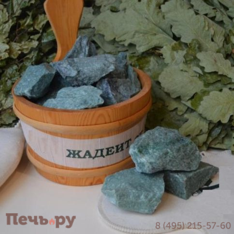 Камни для бани Bas Жадеит Урал колотый 7-14 см (ведро 20кг) фото