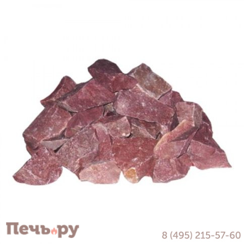 Камни для бани Кварцит малиновый, колотый (коробка 20 кг) фото