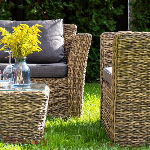 Капучино 4SiS журнальный столик из искусственного ротанга (гиацинт), цвет соломенный фото 5