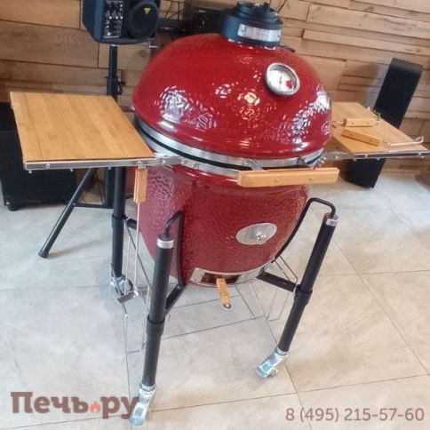 Керамический гриль Monolith Classic Pro serie 2.0 Red с боковыми столиками и подставкой фото 3