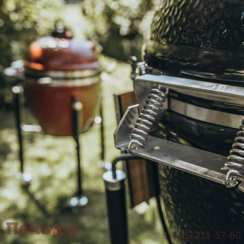 Керамический гриль Monolith Classic Pro serie 2.0 Red с боковыми столиками и подставкой фото 6