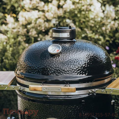 Керамический гриль Monolith Classic Pro Series 2.0 Black с боковыми столиками и подставкой фото 4