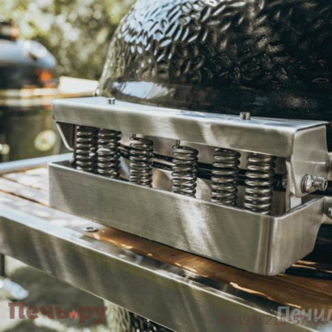 Керамический гриль Monolith Lechef Pro Series 2.0 Red с боковыми столиками и подставкой фото 3