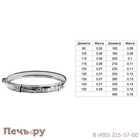 Хомут обжимной Феррум под растяжку 197 мм (AISI 430 0,5 мм) Уцененный фото 2