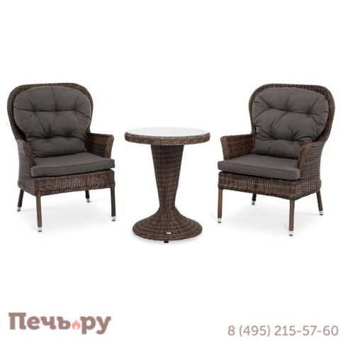 Кофейный комплект 4SiS Алиса из искусственного ротанга, цвет коричневый фото