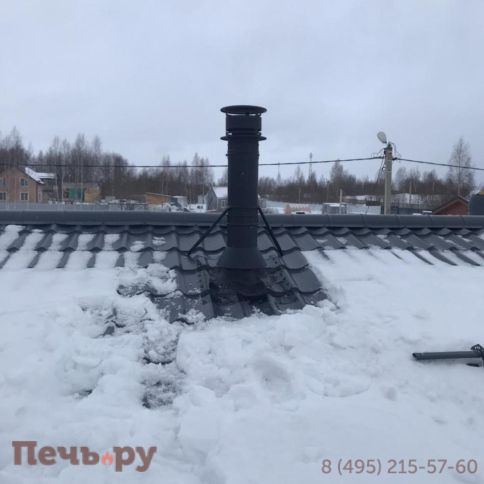 Комплект дымохода Schiedel Permeter, нержсталь, черный, проход через крышу, верхний выход фото 57