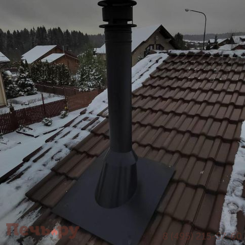 Комплект дымохода Schiedel Permeter, нержсталь, черный, проход через крышу, верхний выход фото 60