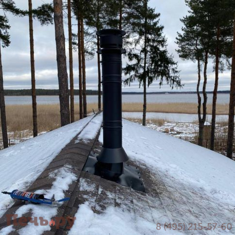 Комплект дымохода Schiedel Permeter, нержсталь, черный, проход через крышу, верхний выход фото 61