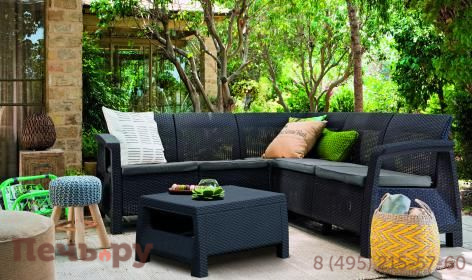 Комплект мебели угловой Gardeck Корфу Релакс Сет (Corfu II Relax Set) графит фото 4