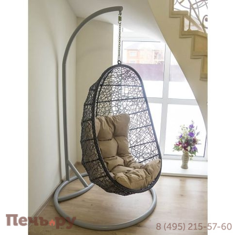 Кресло подвесное плетеное с подушкой ReeHouse Yalo фото