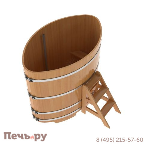Купель BentWood овальная из лиственницы, 1,15Х1,83,  толщина стенок - 2,8 см фото 11