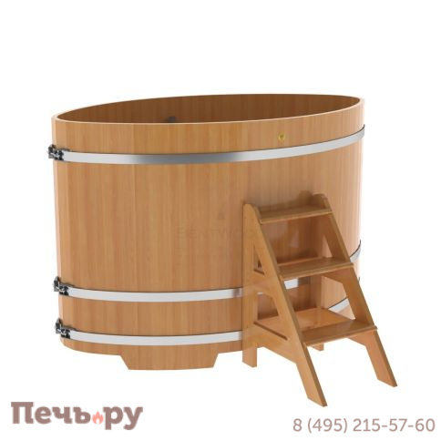 Купель BentWood овальная из лиственницы, 1,15Х1,83,  толщина стенок - 2,8 см фото 7