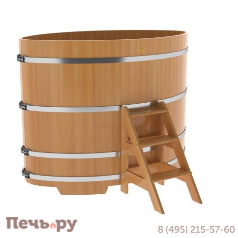 Купель BentWood овальная из лиственницы, 1,15Х1,83,  толщина стенок - 2,8 см фото 8
