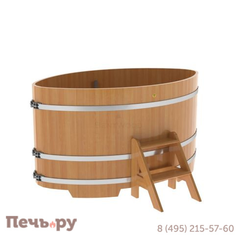 Купель BentWood овальная из лиственницы, 1,15Х1,83,  толщина стенок - 2,8 см фото
