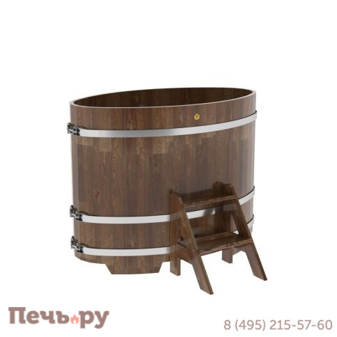 Купель BentWood овальная из сращенных ламелей лиственницы, 0,80Х1,42,  толщина стенок - 2,8 см фото 4