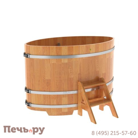Купель BentWood овальная из сращенных ламелей лиственницы,1,02Х1,68,  толщина стенок - 2,8 см фото 2