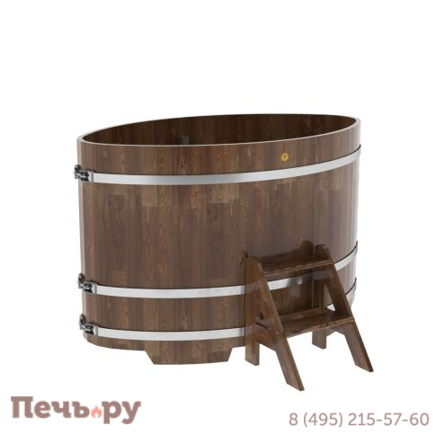 Купель BentWood овальная из сращенных ламелей лиственницы,1,02Х1,68,  толщина стенок - 2,8 см фото 6