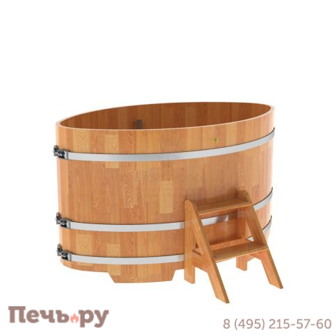 Купель BentWood овальная из сращенных ламелей лиственницы,1,02Х1,68,  толщина стенок - 2,8 см фото