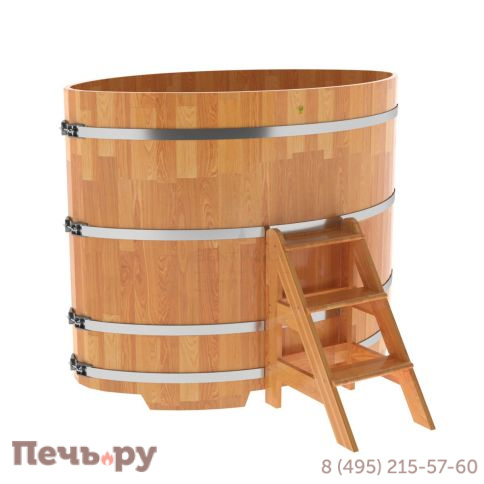 Купель BentWood овальная из сращенных ламелей лиственницы,1,08Х1,75,  толщина стенок - 2,8 см фото 8