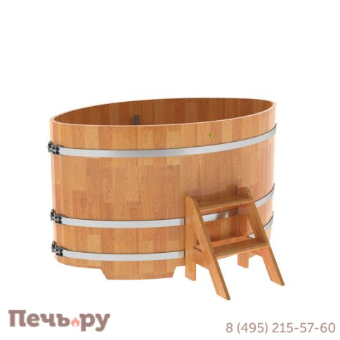 Купель BentWood овальная из сращенных ламелей лиственницы,1,08Х1,75,  толщина стенок - 2,8 см фото