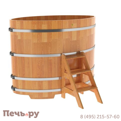Купель BentWood овальная из сращенных ламелей лиственницы, 1,15Х1,83,  толщина стенок - 2,8 см фото 8