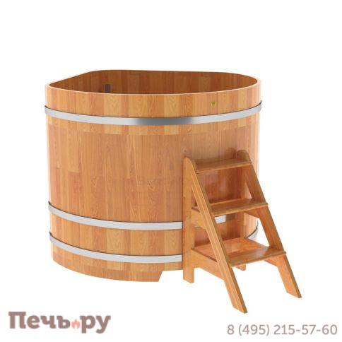 Купель BentWood угловая из сращенных ламелей лиственницы, 1,37Х1,37,  толщина стенок - 2,8 см фото 7