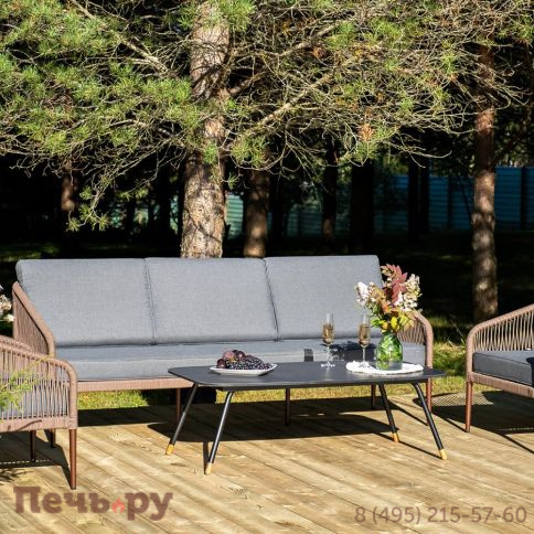 Лаунж-зона 4SiS Канны 5-местная плетеная из роупа (веревки), роуп коричневый фото 3